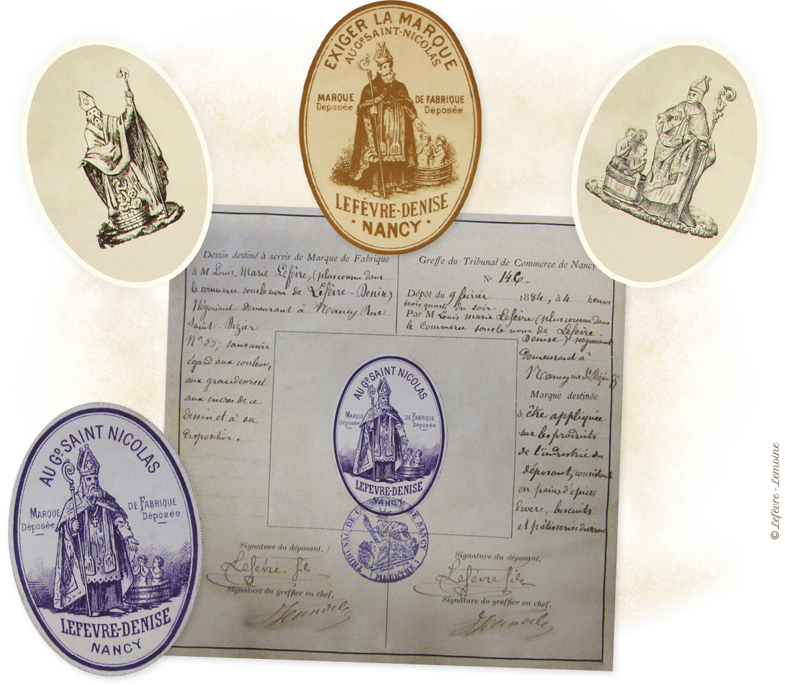 Au Grand Saint Nicolas : marque déposée en 1884